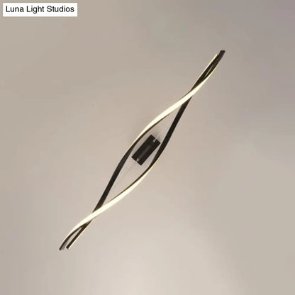 DecorBites™ Modern Black Twist LED Pendant Light with Aluminum Chandelier Design - Perfect for Restaurants