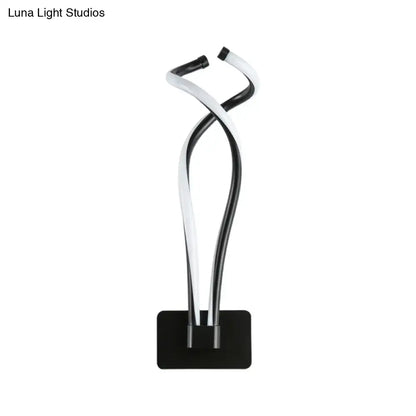 Modern black twisted spiral led wall sconce bedroom light