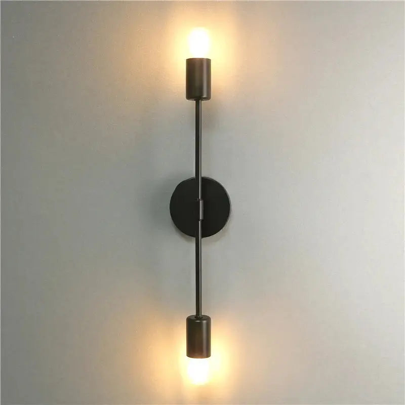 Modern black two arm led wall lamp bedroom vanity light