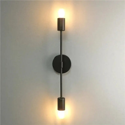 Modern black two arm led wall lamp bedroom vanity light