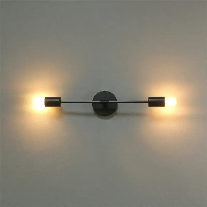 Modern black two arm led wall lamp bedroom vanity light