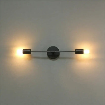 Modern black two arm led wall lamp bedroom vanity light