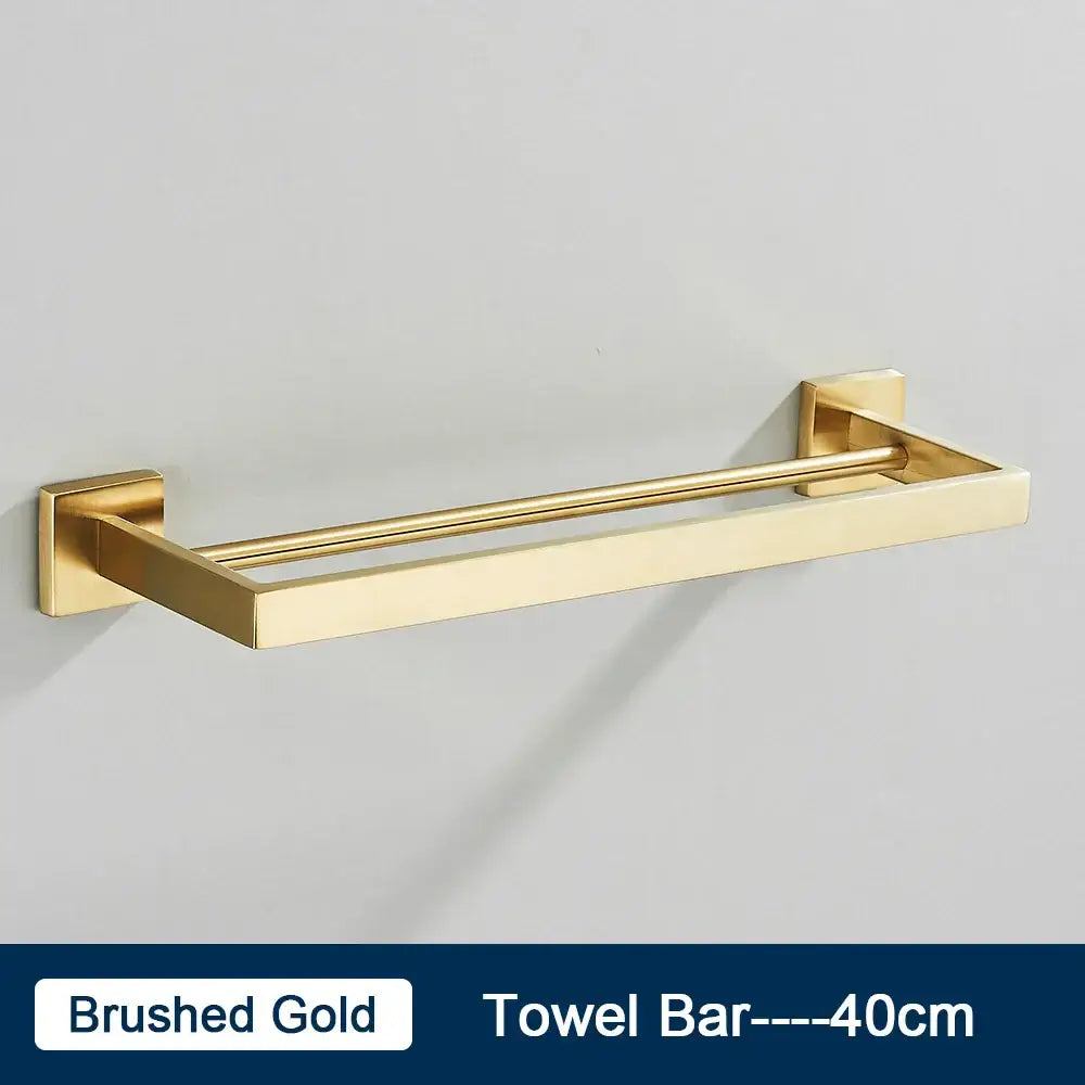 Modern black two tier towel rack bathroom cloth holder