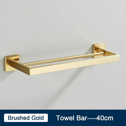 Modern black two tier towel rack bathroom cloth holder