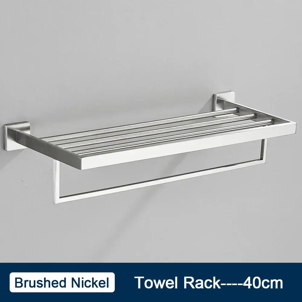 Modern black two tier towel rack bathroom cloth holder