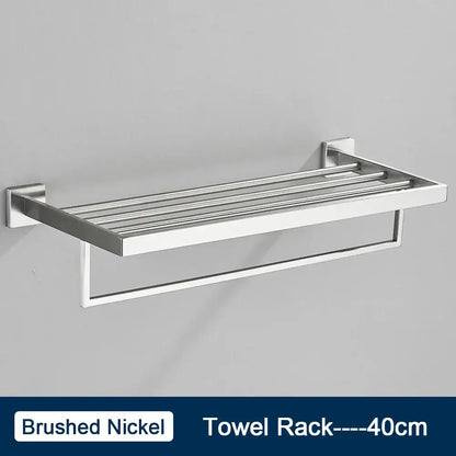 Modern black two tier towel rack bathroom cloth holder