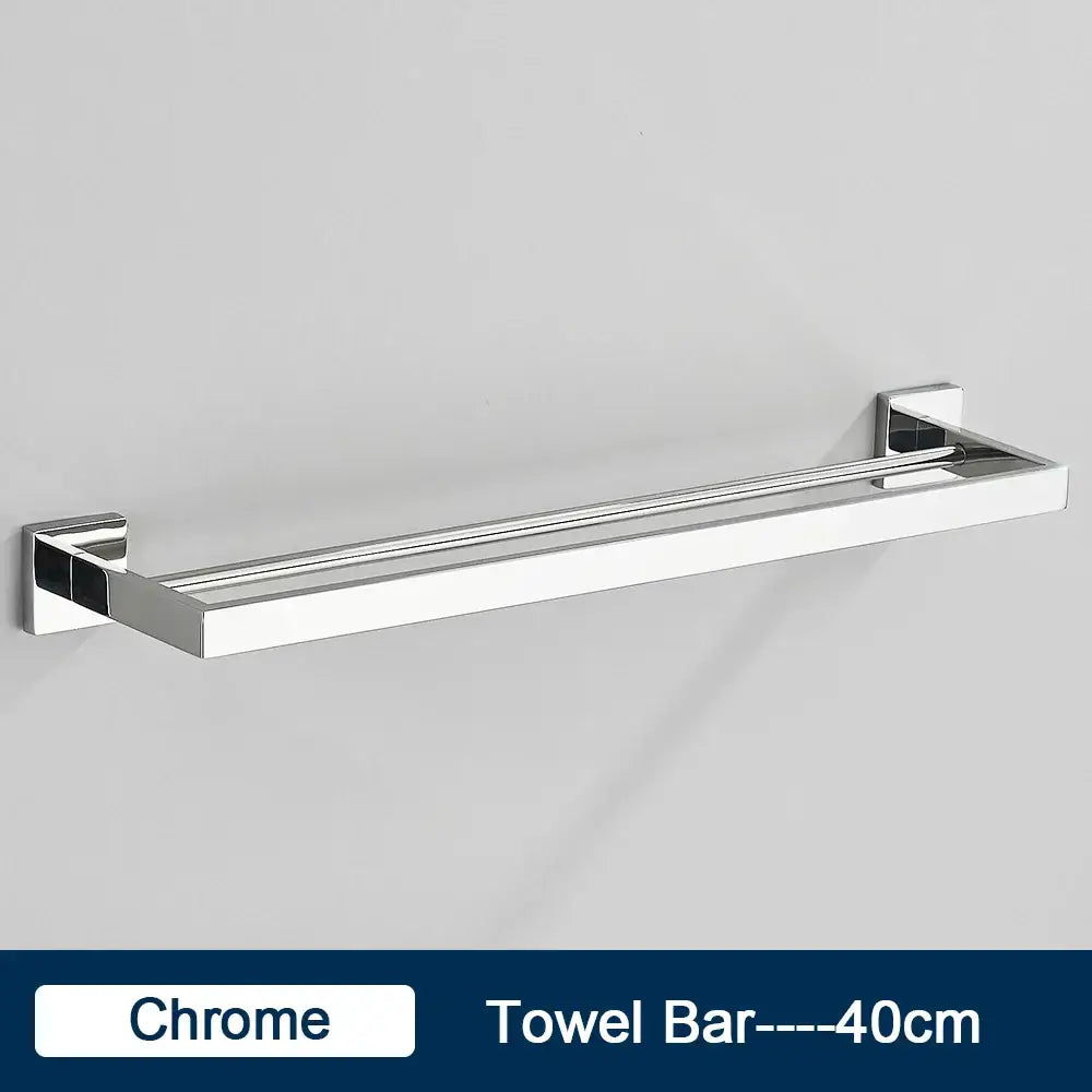 Modern black two tier towel rack bathroom cloth holder