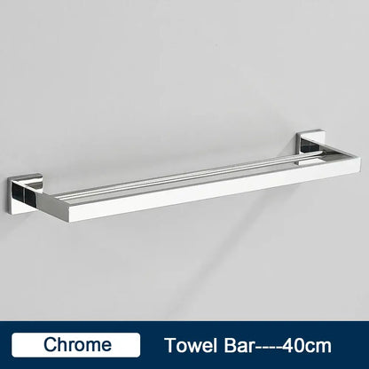 Modern black two tier towel rack bathroom cloth holder