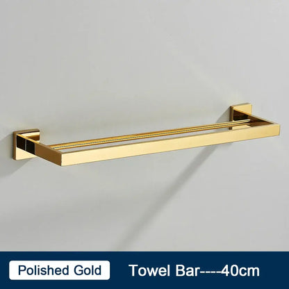 Modern black two tier towel rack bathroom cloth holder