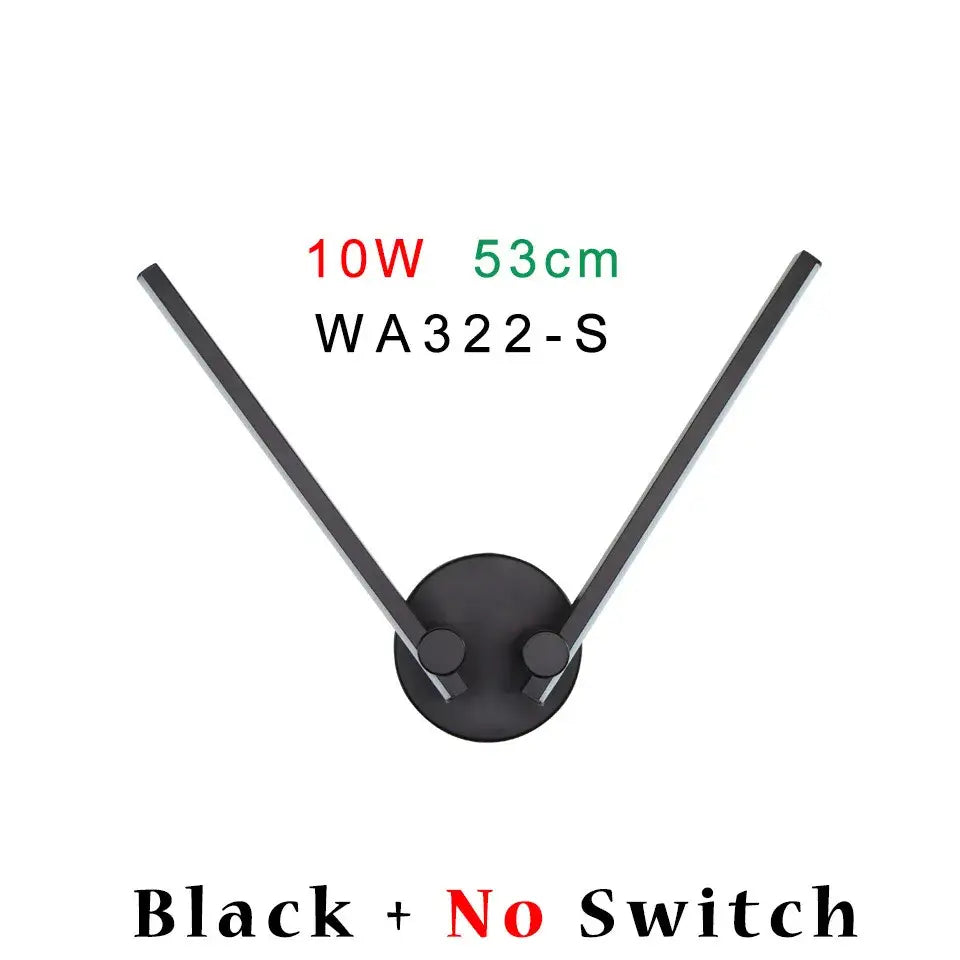 Modern black v-shaped double arm adjustable wall light for bedroom