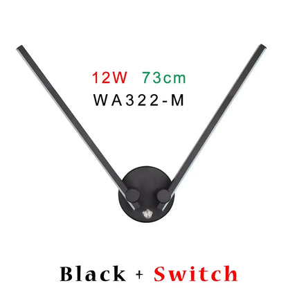 Modern black v-shaped double arm adjustable wall light for bedroom