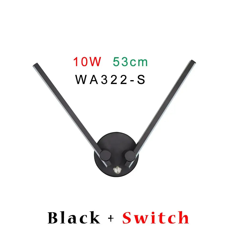 Modern black v-shaped double arm adjustable wall light for bedroom