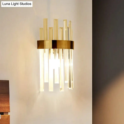 Modern black wall lamp with icicle crystals for dining room