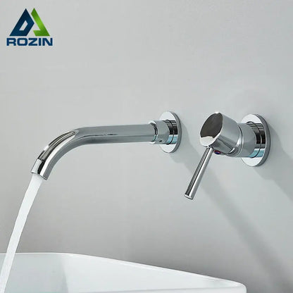 Modern black wall mounted basin faucet bathroom mixer tap