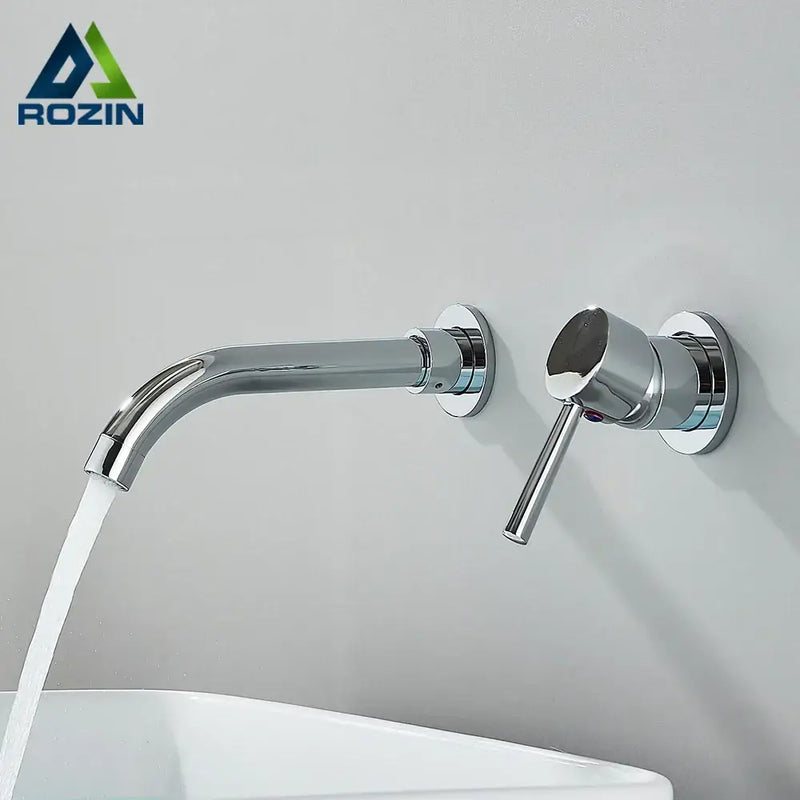 Modern black wall mounted basin faucet bathroom mixer tap