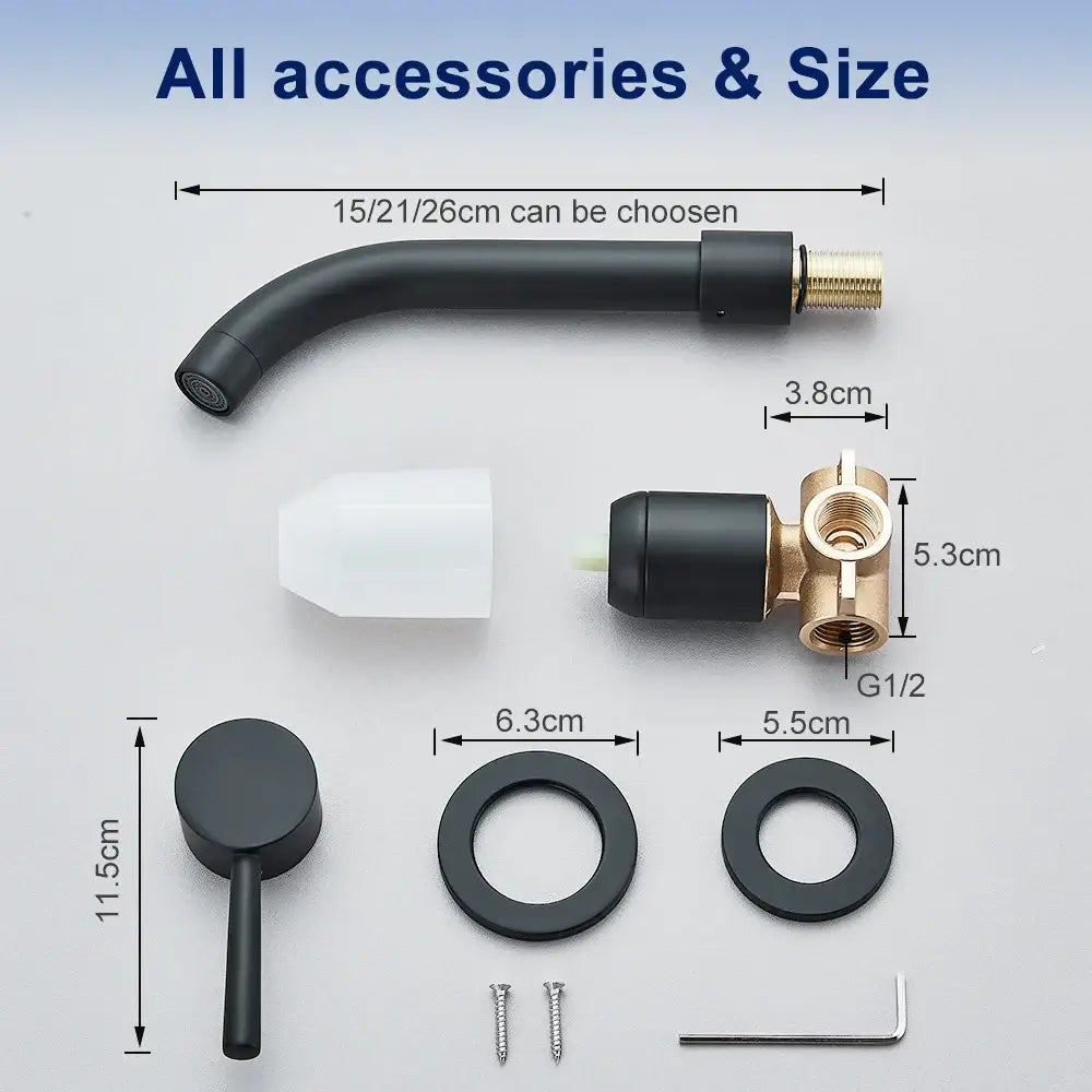 Modern black wall mounted basin faucet bathroom mixer tap