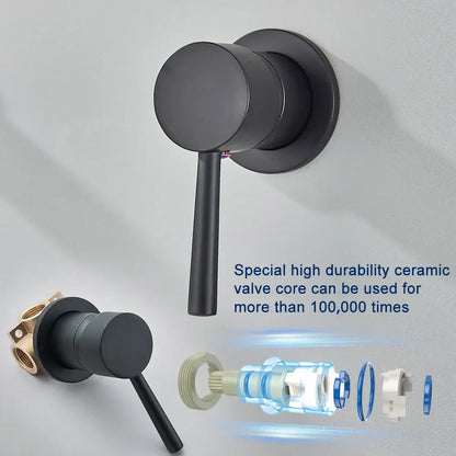 Modern black wall mounted basin faucet bathroom mixer tap