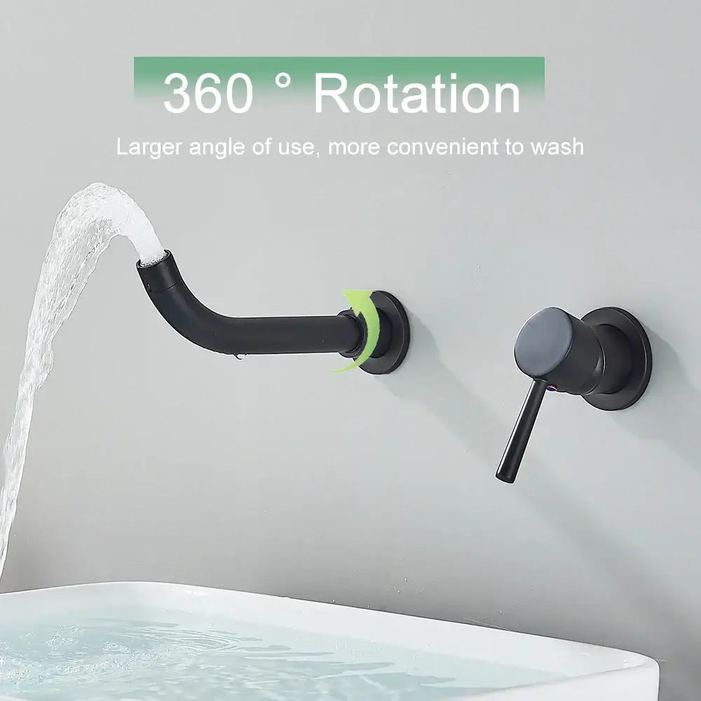 Modern black wall mounted basin faucet bathroom mixer tap
