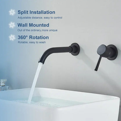 Modern black wall mounted basin faucet bathroom mixer tap