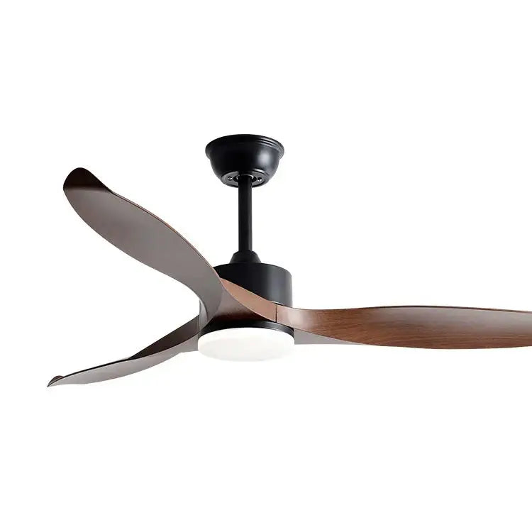 Modern black walnut grain ceiling fan with led light bedroom fan