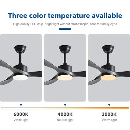 Modern black walnut grain ceiling fan with led light bedroom fan