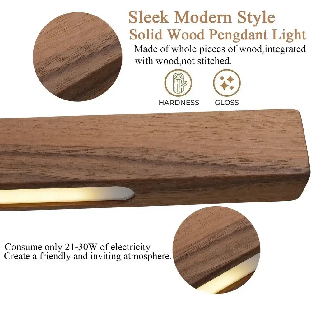 Modern black walnut led pendant light for dining room