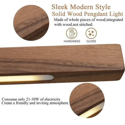 Modern black walnut led pendant light for dining room