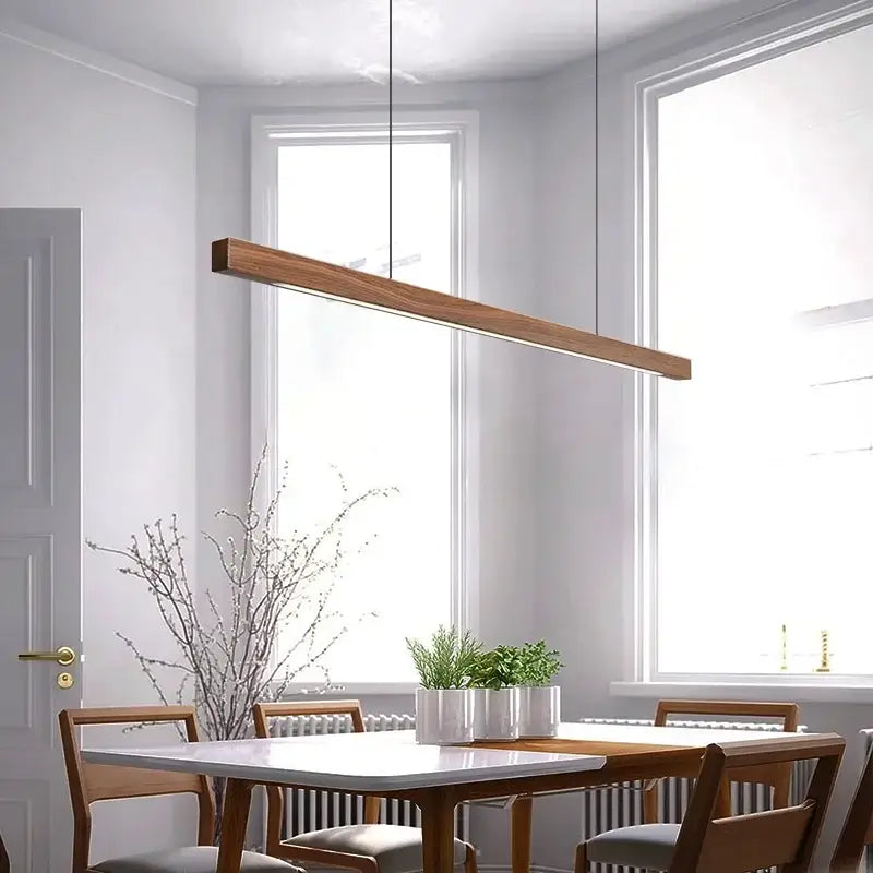 Modern black walnut led pendant light for dining room