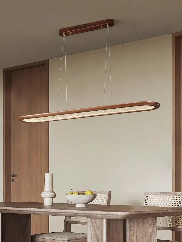 Modern black walnut wooden dining room led pendant lamp