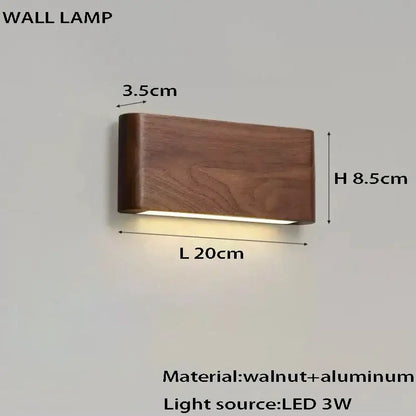 Modern black walnut wooden dining room led pendant lamp