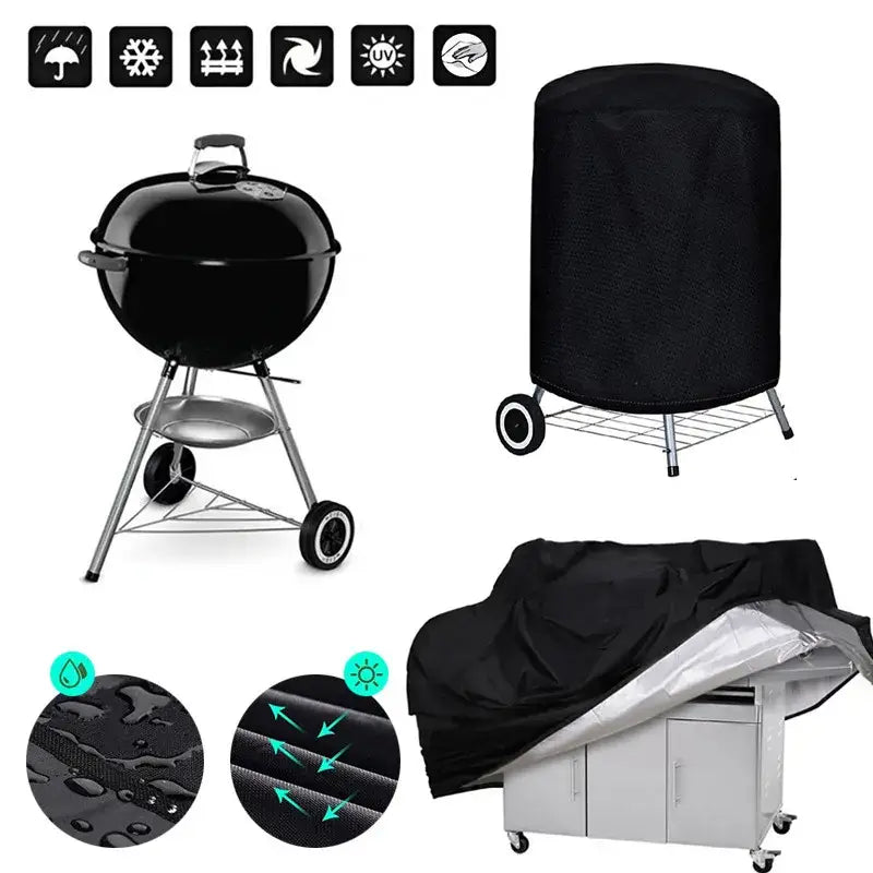 Modern black waterproof bbq grill cover outdoor kitchen protector