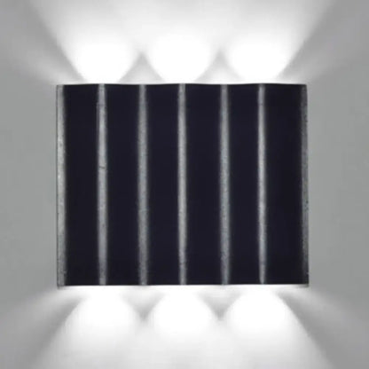 Modern black wavy wall washer lamp porch warm white lighting