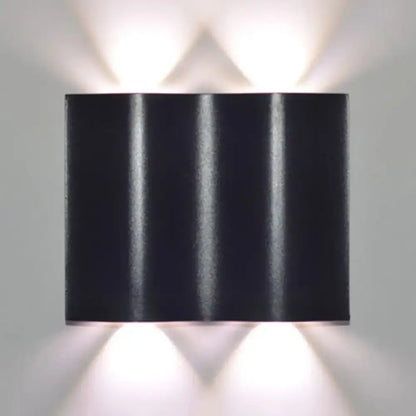 Modern black wavy wall washer lamp porch warm white lighting
