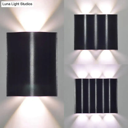 Modern black wavy wall washer lamp porch warm white lighting