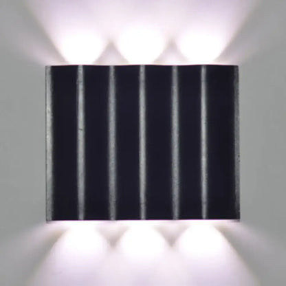 Modern black wavy wall washer lamp porch warm white lighting