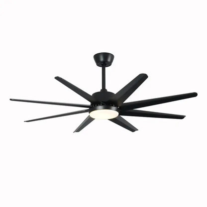 Modern black & white 8-blade ceiling fan with remote control bedroom