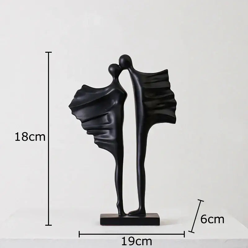Modern black & white abstract lovers resin sculpture living room decor