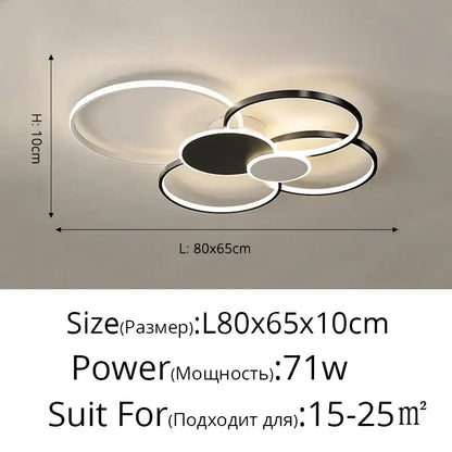 Modern black & white acrylic chandelier light for living room