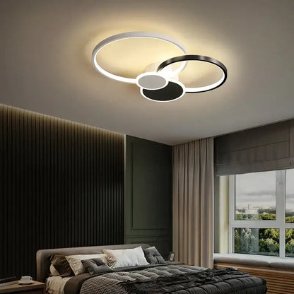 Modern black & white acrylic chandelier light for living room