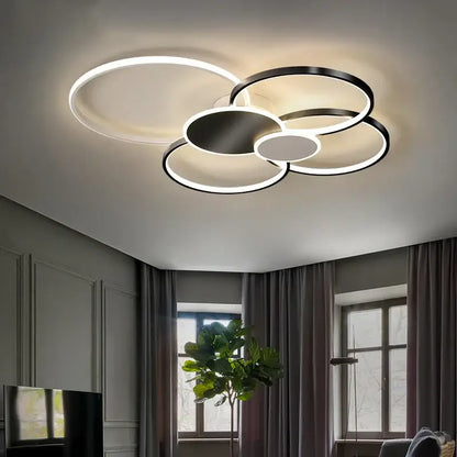 Modern black & white acrylic chandelier light for living room