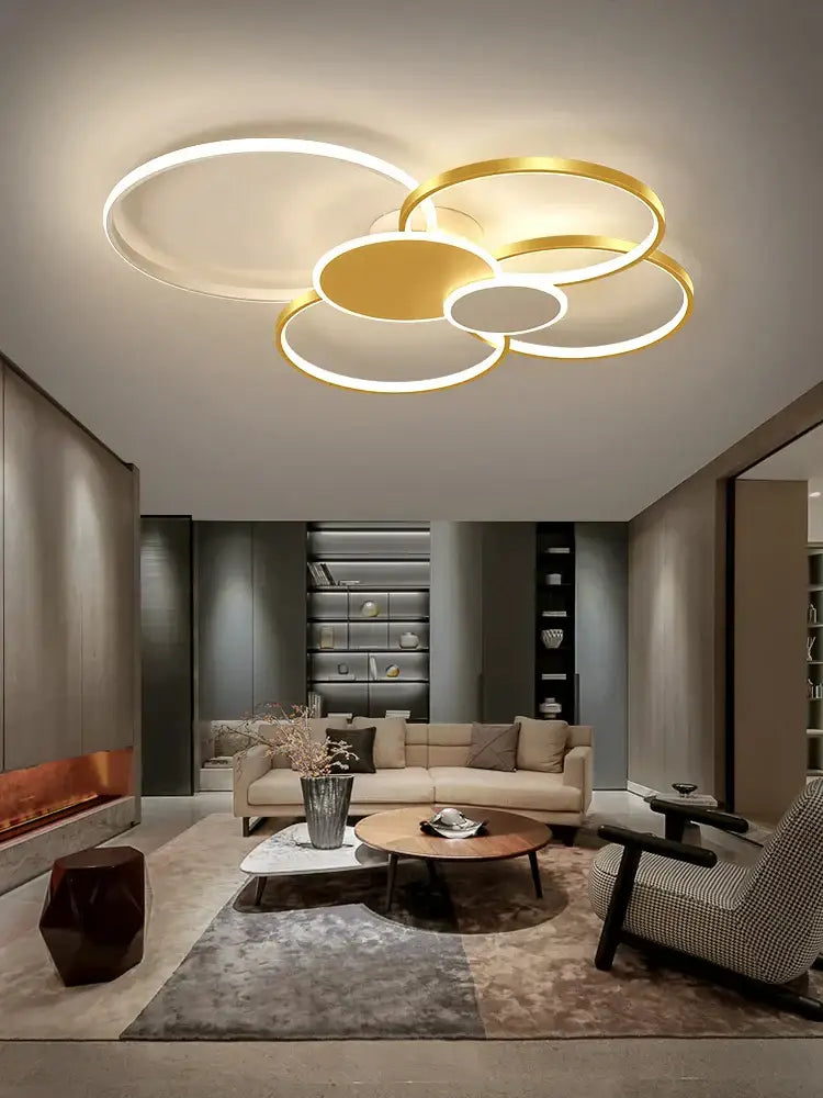 Modern black & white acrylic chandelier light for living room
