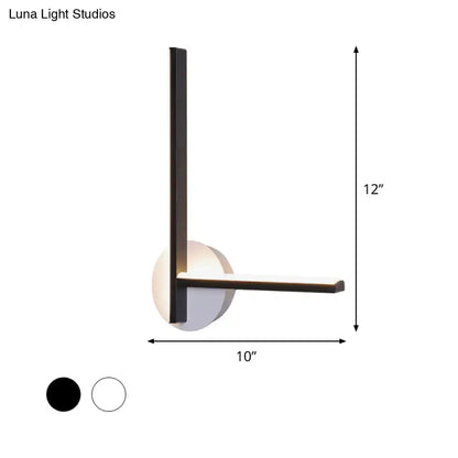 Modern black & white acrylic cross wall sconce bedroom warm white light