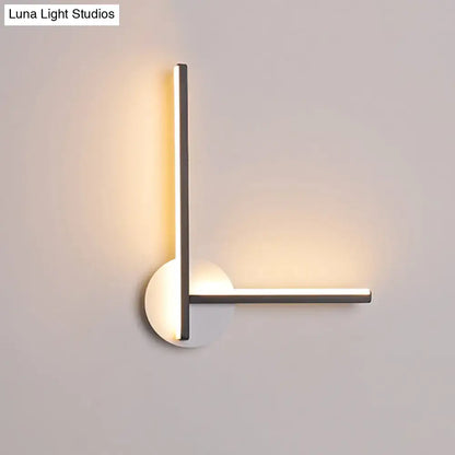 Modern black & white acrylic cross wall sconce bedroom warm white light