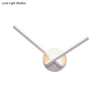 Modern black & white acrylic cross wall sconce bedroom warm white light