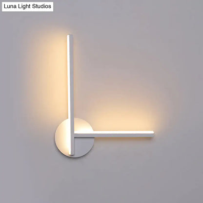 Modern black & white acrylic cross wall sconce bedroom warm white light