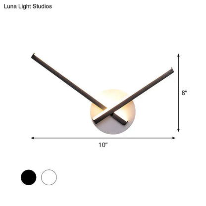 Modern black & white acrylic cross wall sconce bedroom warm white light