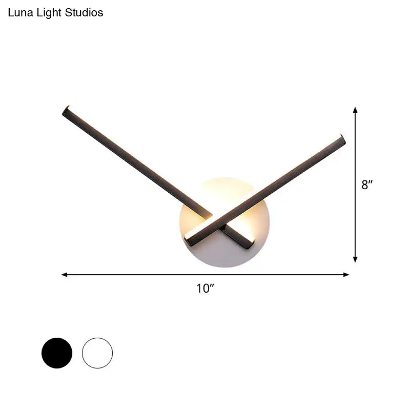 Modern black & white acrylic cross wall sconce bedroom warm white light