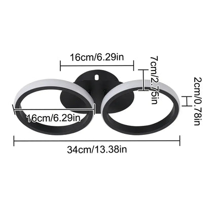 Modern black & white acrylic led ceiling lamp living room light