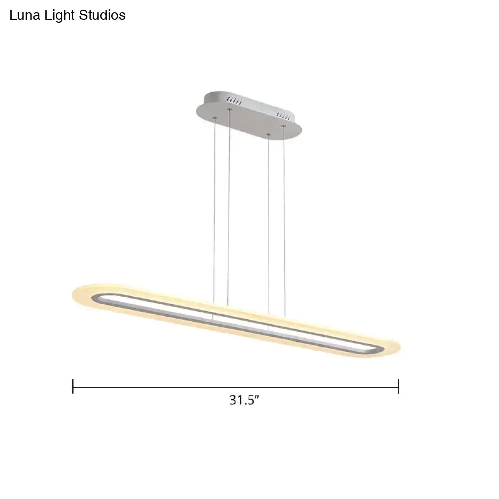 Modern black & white acrylic oblong light fixture kitchen pendant