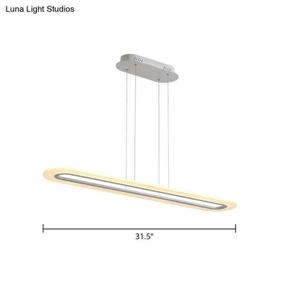Modern black & white acrylic oblong light fixture kitchen pendant
